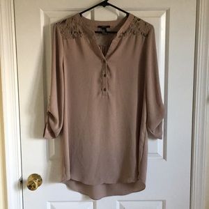 Women's 3/4 Sleeve Taupe Tunic